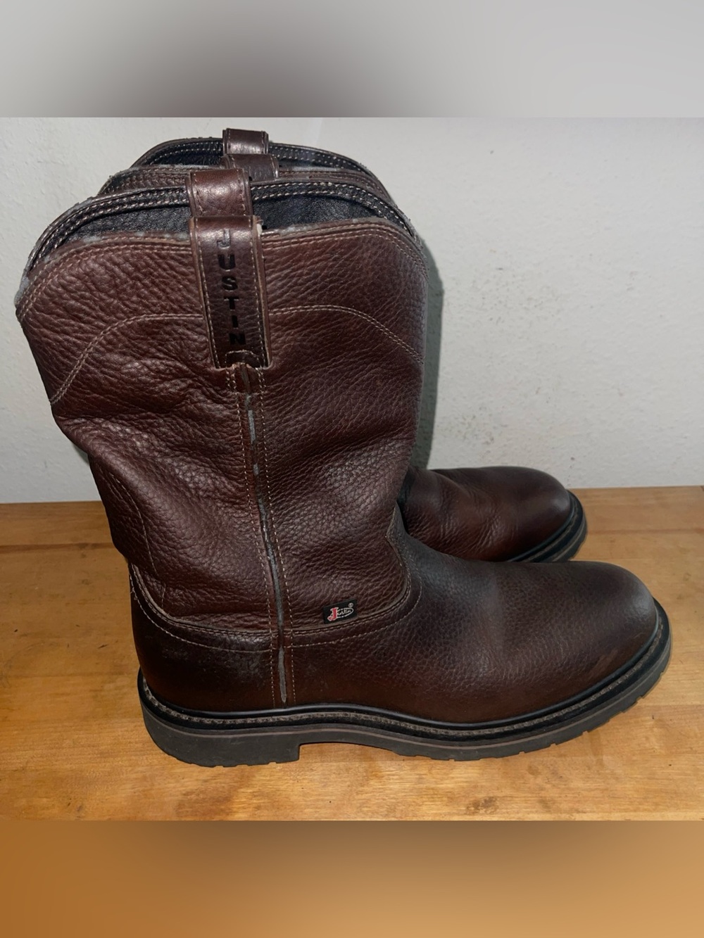 Justin Boots Men’s 11 D Brown Leather WK4920 Trapper Cowhide Work Boot